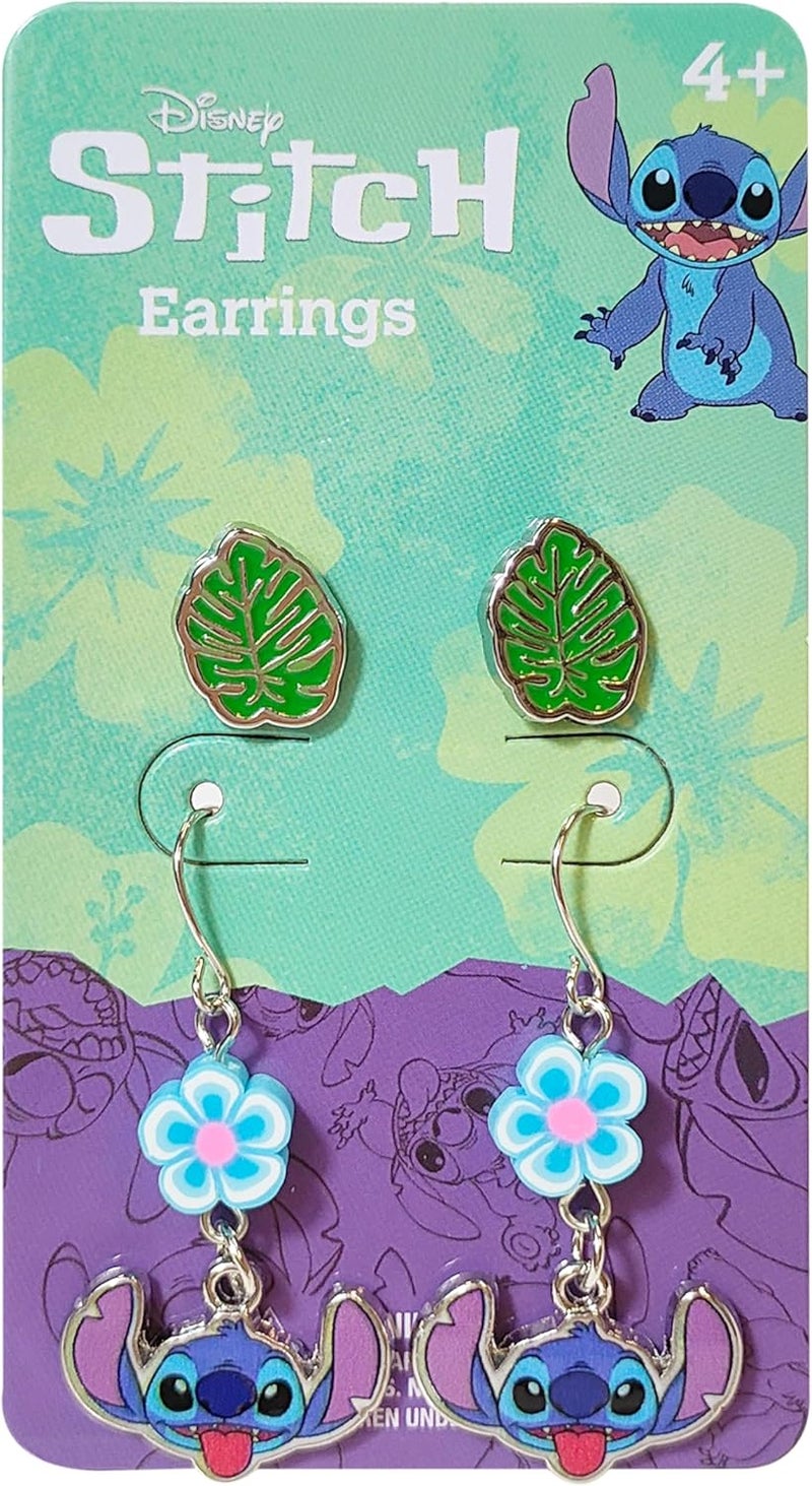 Luv Her Stitch Hypoallergenic Earrings for Girls, Stud & Fishhook Drop Sets with Charms, One Size Fits All, Stitch Jewelry, Disney Accessories, Ages 4+ - Image 1